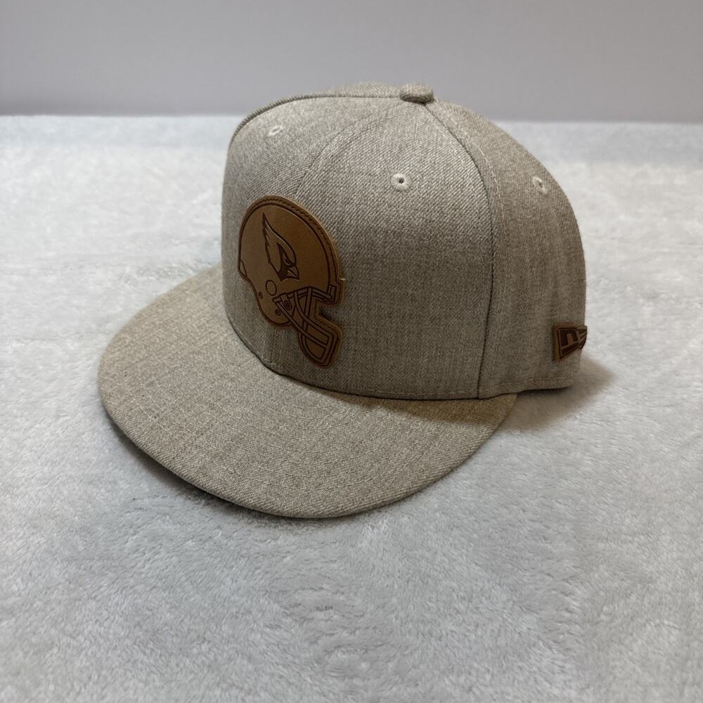 ARIZONA CARDINALS New Era Leather Patch Logo 59FIFTY Fitted Hat Size 7 3/4